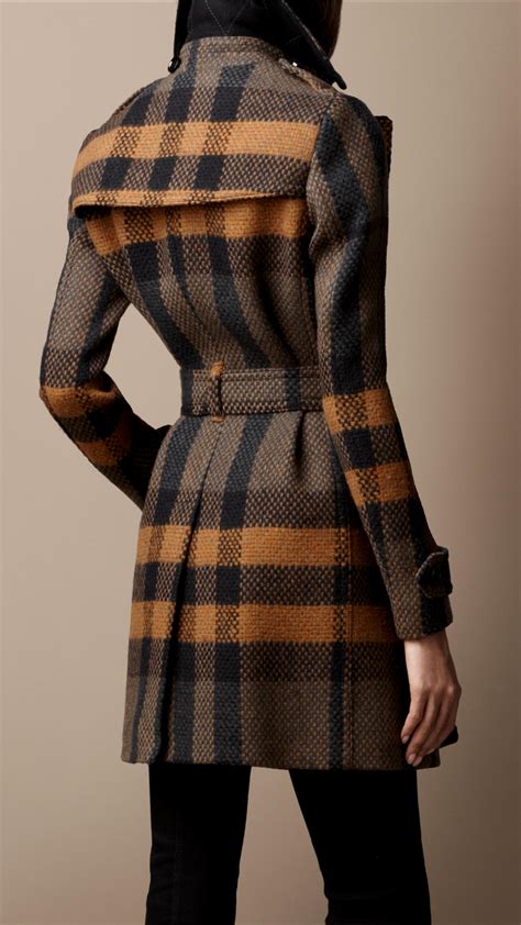 burberry brit check coat|burberry trench coats women's.